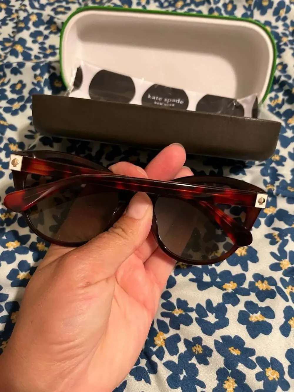 Kate Spade Amberlee/S Havana Tortoise Shell and Lemon Print Cat Eye Sunglasses